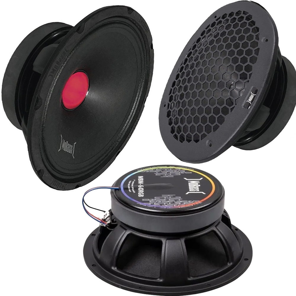 Oto Midrange 16cm 160w RMS 80w RGB Işıklı 2 Adet Mobass MBM-365RGB  R3