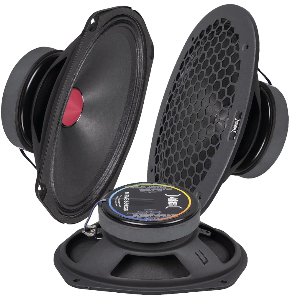 Oto Midrange Oval 200w RMS 100w RGB Işıklı 2 Adet Mobass MBM-369RGB R3