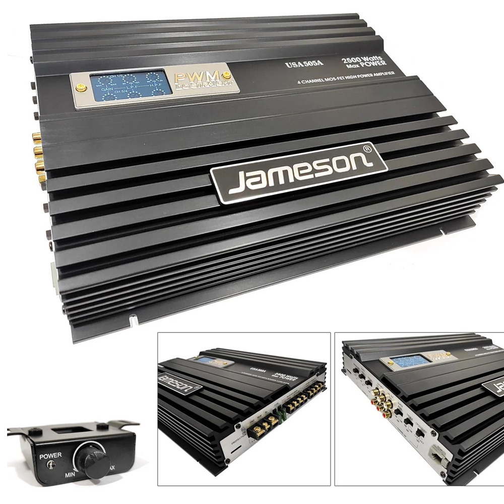 Oto Anfi 4 Kanal 2500w Bass Kontrol Jameson USA-505  