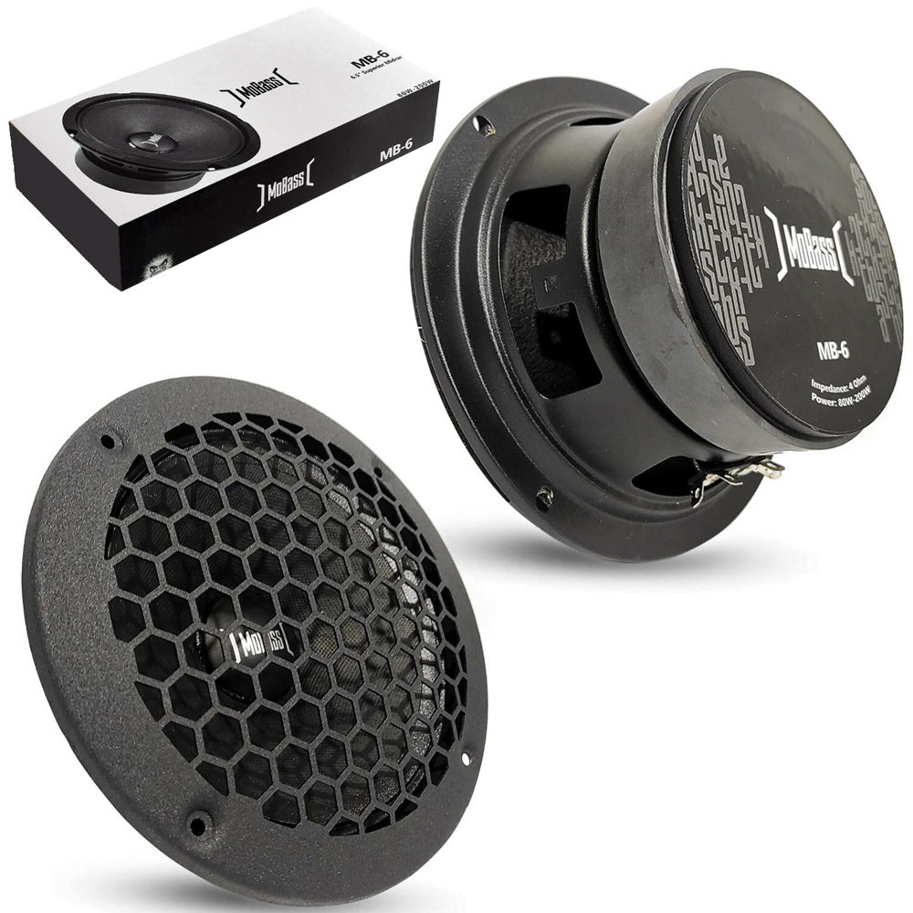 Oto Midrange 16cm 200w RMS 80w 2 Adet Mobass MB-6 R2