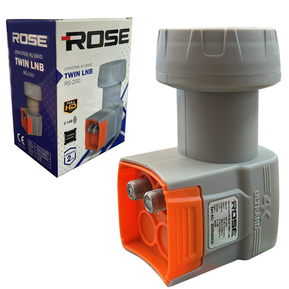 İkili Lnb Twin 0.1DB 3D 4K Rose RG-200 R37