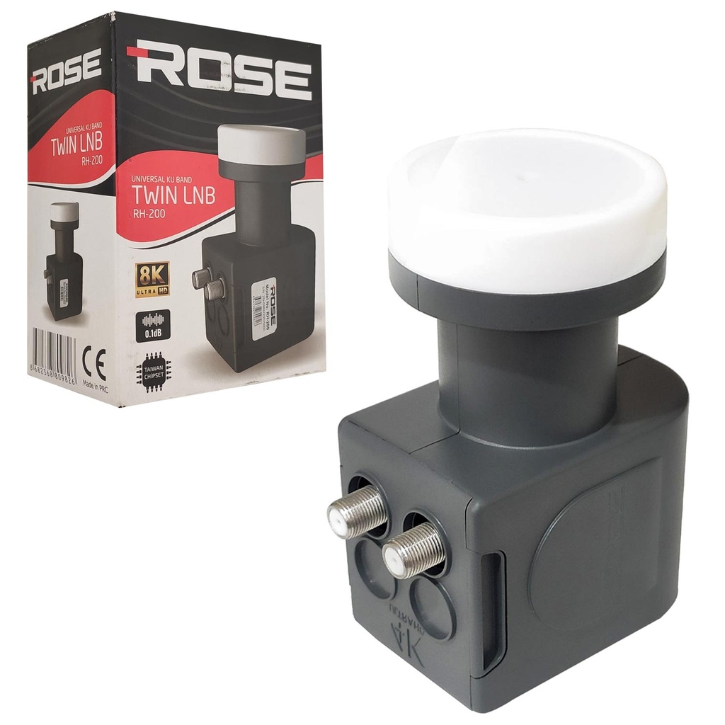 İkili Lnb Twin 0.1DB 3D 4K Rose RG-200