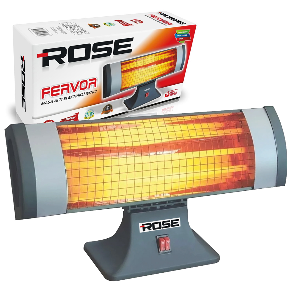 Elektrikli Soba 1800w Ayak Altı Isıtıcı 3 Çubuklu Emniyetli Rose Ferwor