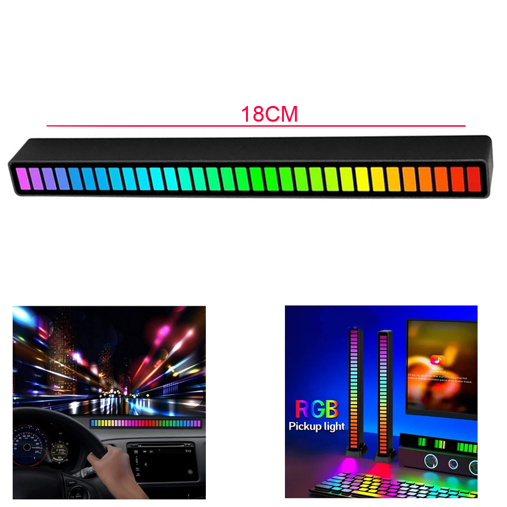 Dijital Ekolayzer RGB Led Sese Duyarlı Ritm Animasyonlu Şarjlı 18cm PK-4049 
