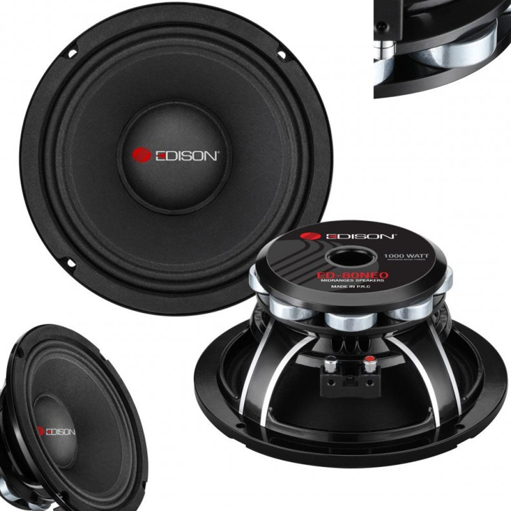 Oto Midrange 20cm 1000w RMS 500w 2 Adet Edison ED-80NEO