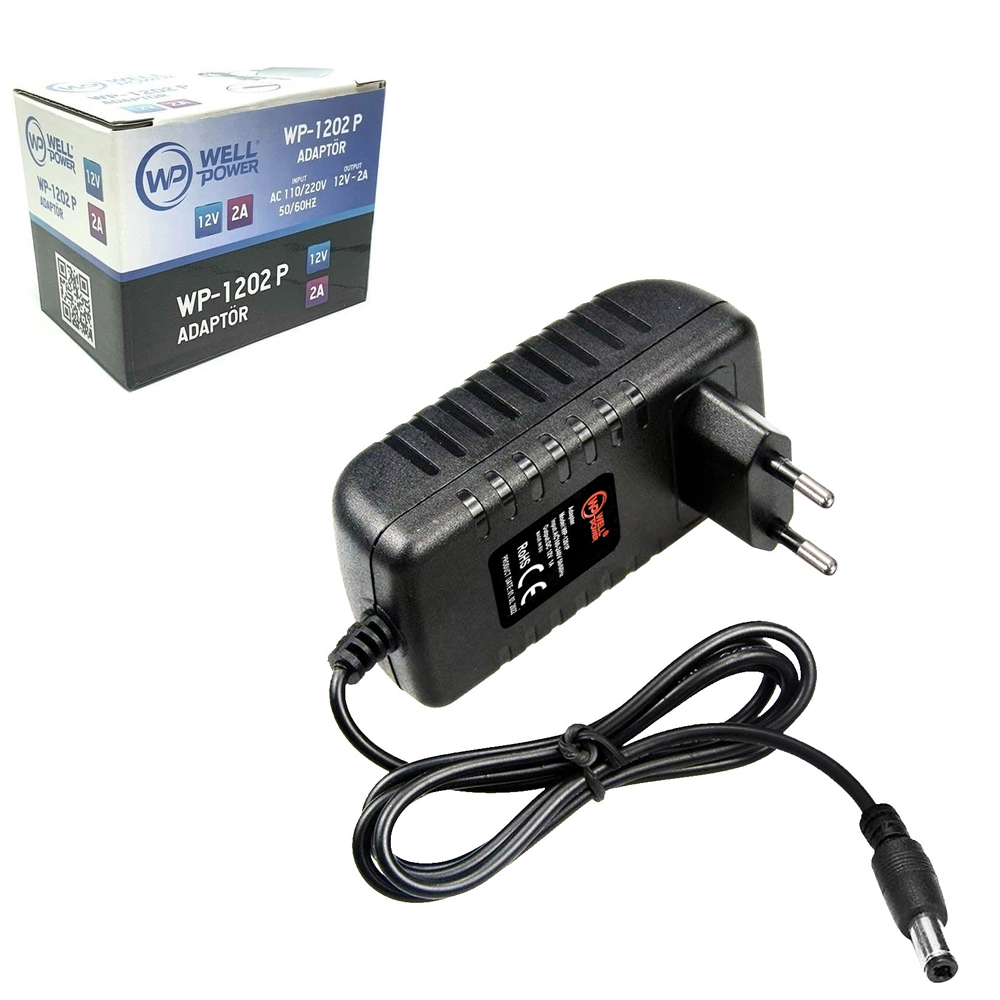 Adaptör 12v 2a Plastik Kasa Wellpower WP-1202P