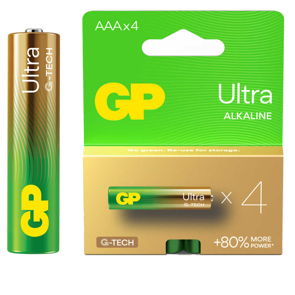 Ultra Alkalin İnce Kalem Pil AAA 4 Adet G-TECH GP