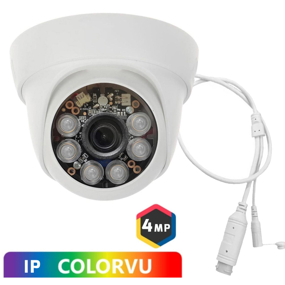 Gece Renkli 4mp IP Dome Kamera Colorvu 3.6mm POE Poke Pk-4047 