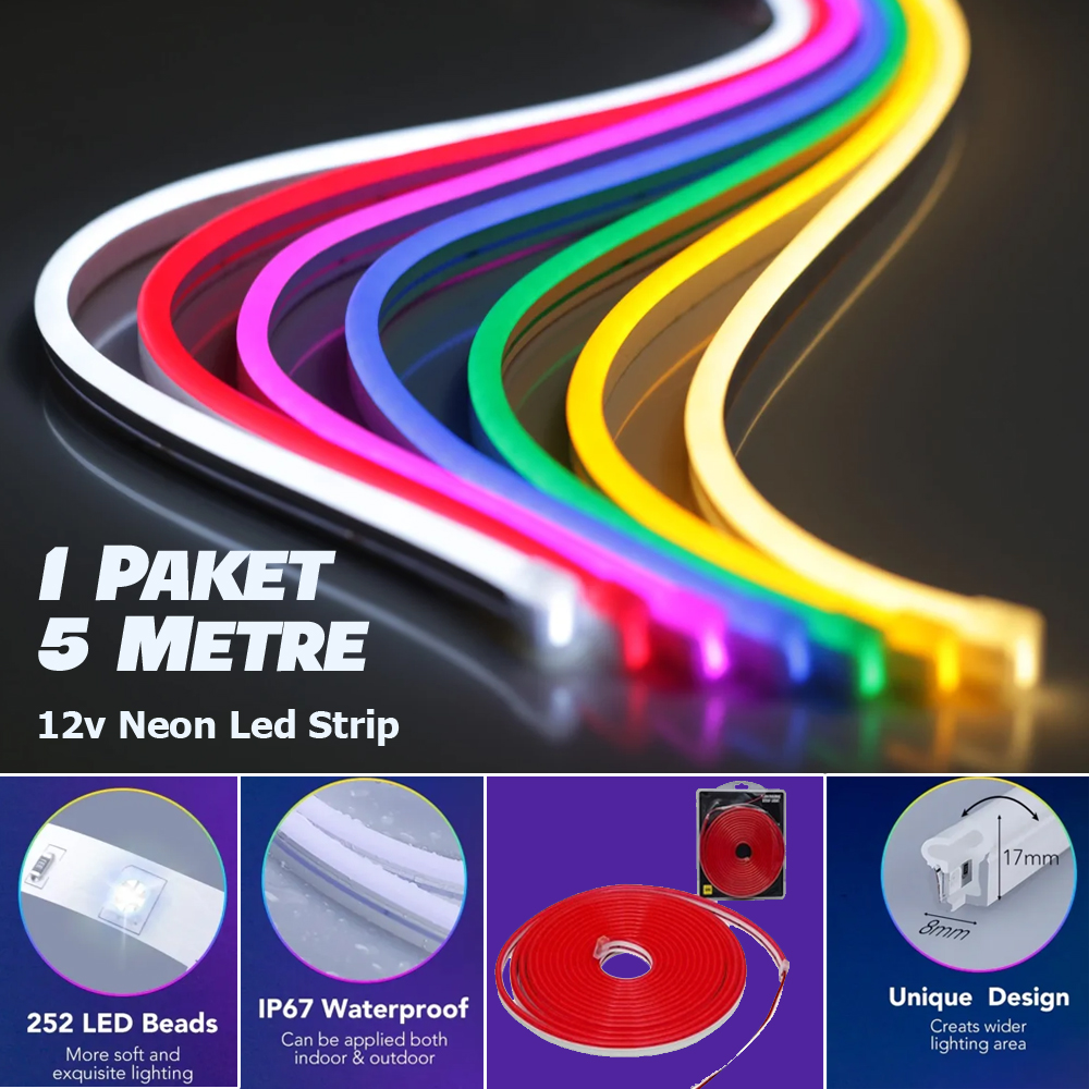 Neon Led 12v 5mt Dış Mekan Tüm Renkler PK-4188  R9