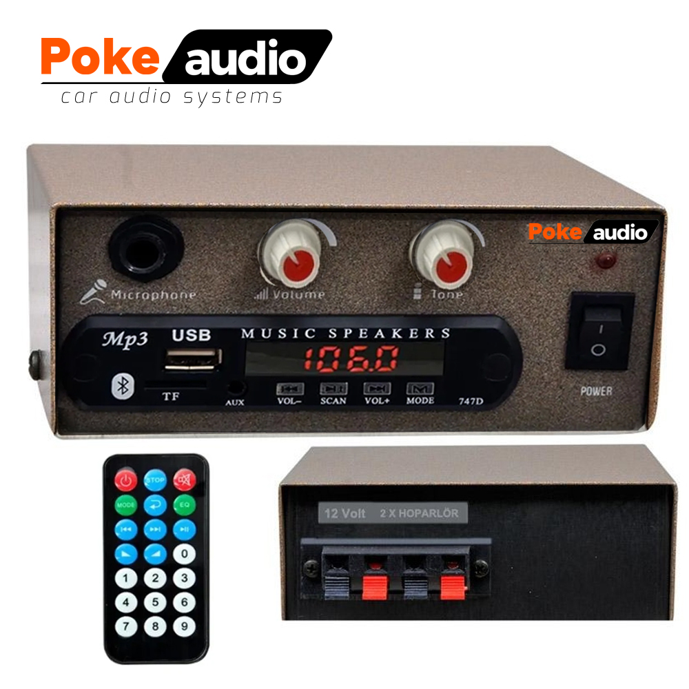Pazarcı Anfi 50w Usb Bt Sd Fm Metal Kasa Poke PK-4190 R8