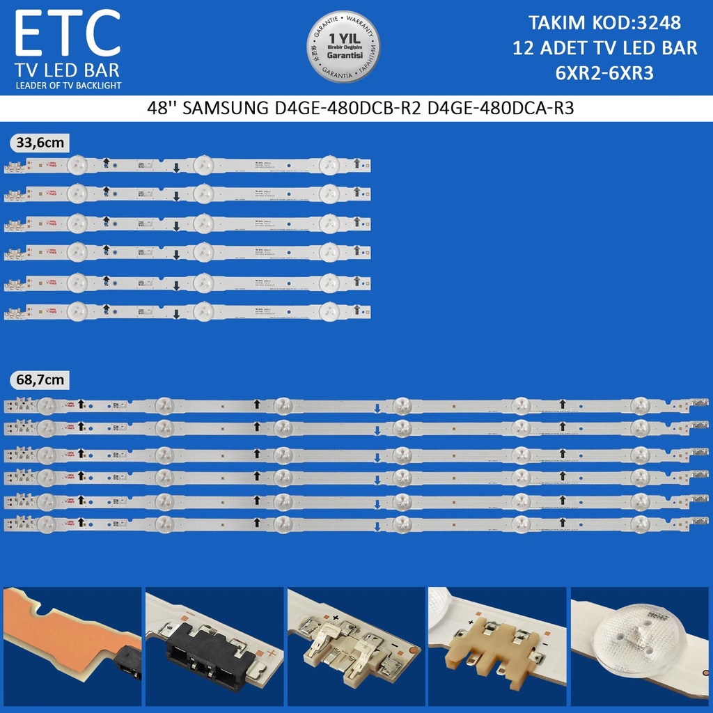 48'' SAMSUNG D4GE-480DCB-R2 D4GE-480DCA-R3 Tv Led Bar