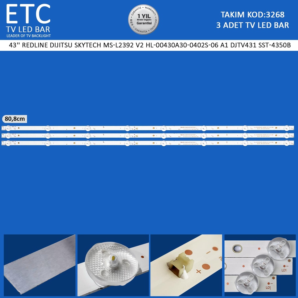 43'' REDLINE DIJITSU SKYTECH MS-L2392 V2 HL-00430A30-0402S-06 A1 DJTV431 SST-4350B Tv Led Bar