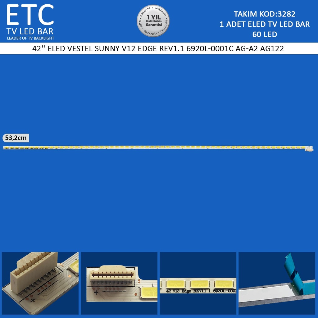 42'' ELED VESTEL SUNNY V12 Edge rev1.1 6920l-0001c ag-a2 ag122 Tv Led Bar