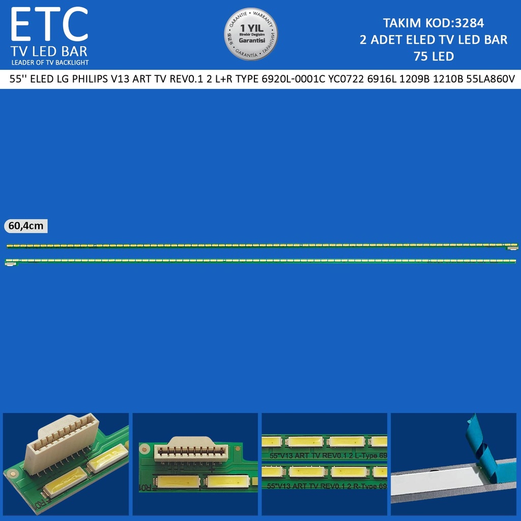 55'' ELED LG PHILIPS V13 art tv rev0.1 2 l+r type 6920l-0001c yc0722 6916l 1209b 1210b 55LA860V Tv Led Bar