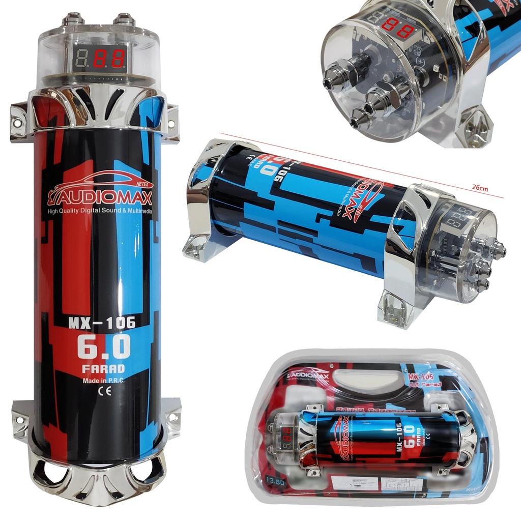 Kapasitör 6 Farad Dijital 12/24v Audiomax MX-106  