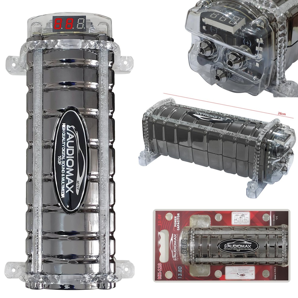 Kapasitör 10 Farad Dijital 12/24v Audiomax MX-110  