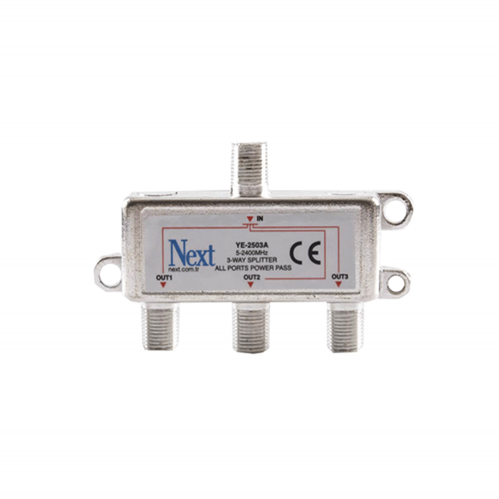 Splitter 1/3 Powerpass 5-2400mhz Next YE-2503A  