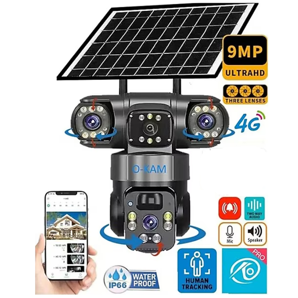 4G Solar PTZ 3 Kamera 9mp Sim Kartlı Gece Renkli Sesli SesliO-Kam 6060