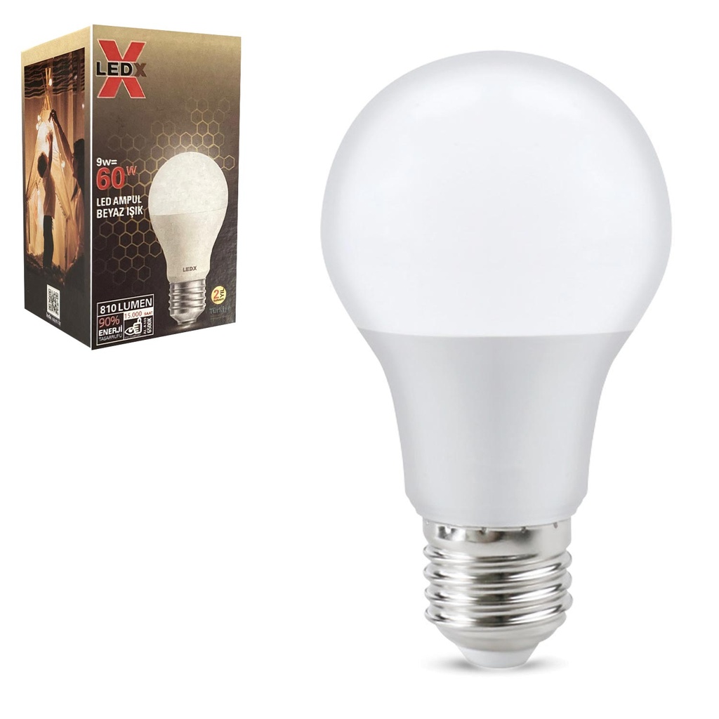 Led Ampul 220v 9w To 60w Beyaz E27 LEDX AL-A109  R25