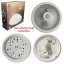 Led Tavan Armatür Sensörlü 2 Duylu Sac Gövde Cam Ledx