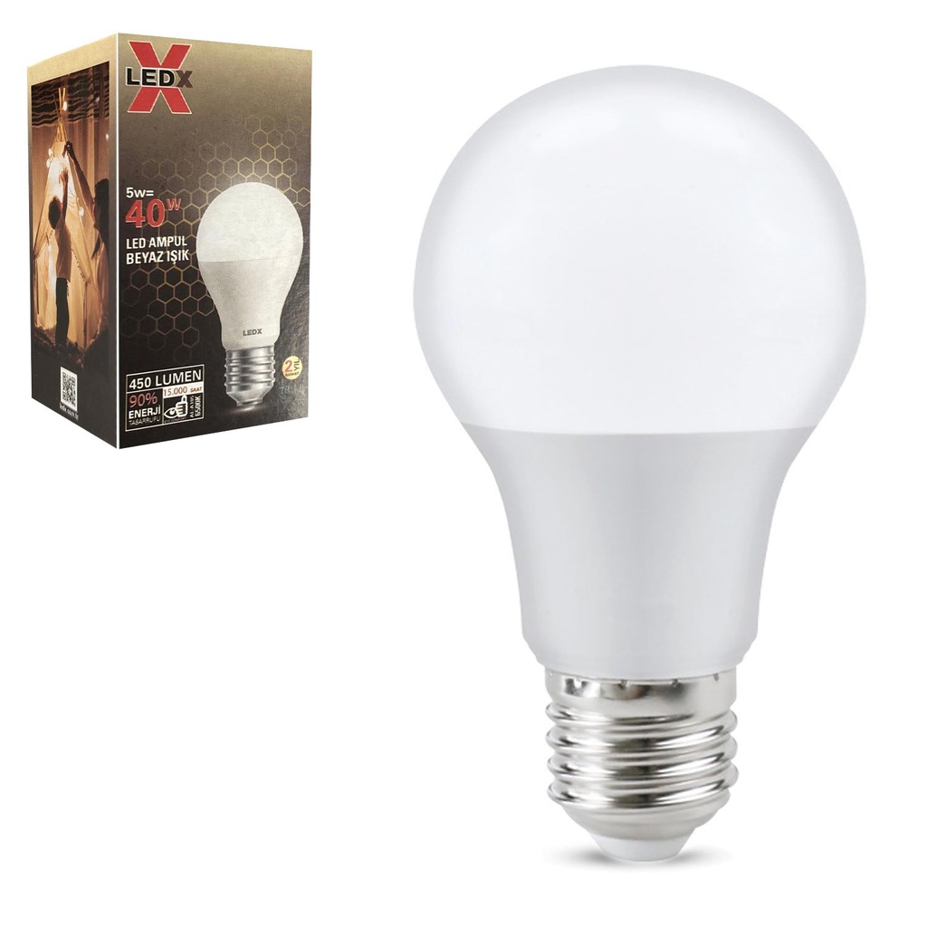 Led Ampul 220v 5w To 40w Beyaz E27 LEDX AL-A105
