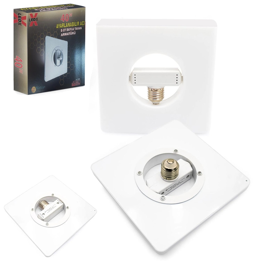 Duylu Tavan Armatürü Ayarlanabilir Açı 220v 40w Beyaz Ledx AL-OBK