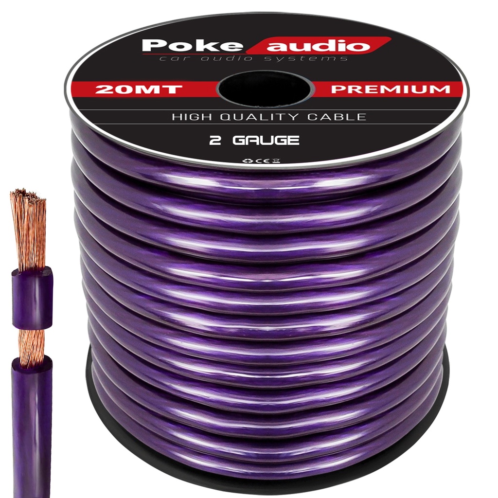 2GA Oto Anfi Power Kablo Silikon 20mt Poke PK-1477 PLUS R2