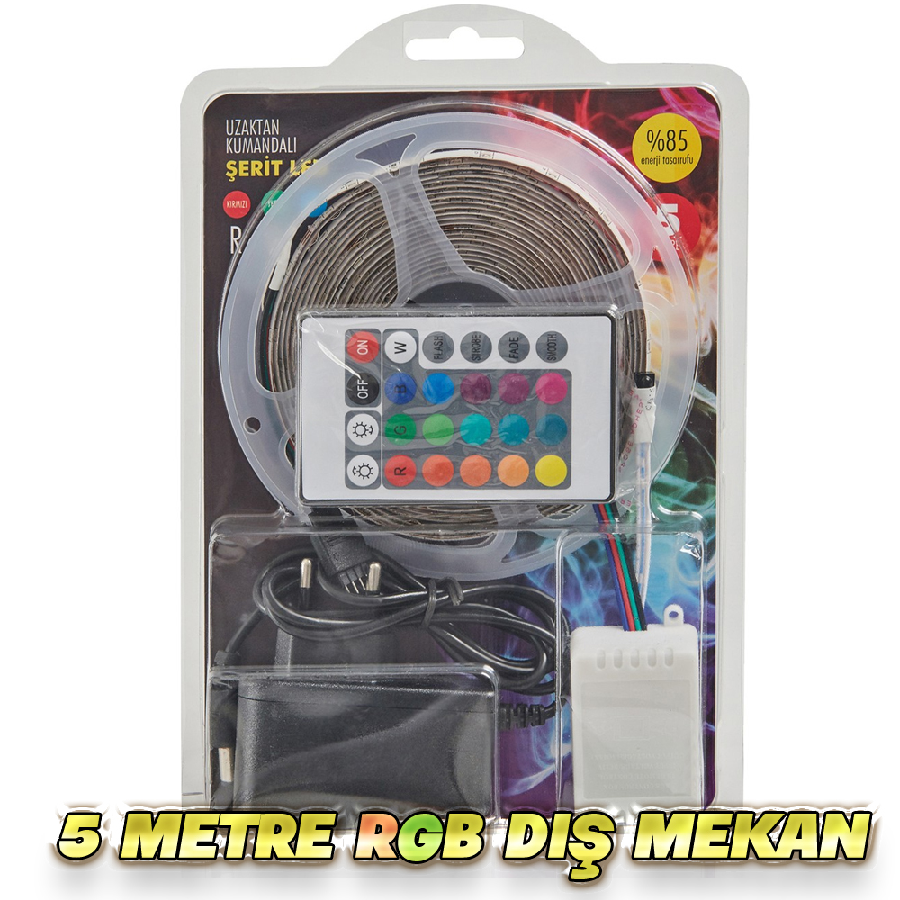 5 Metre RGB Dış Mekan Şerit Led Tak Kullan Poke PK-4212  R20