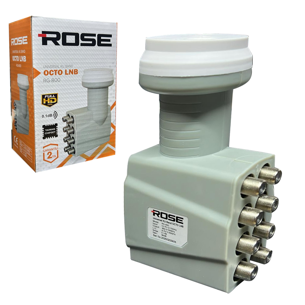 Sekizli Lnb Octo 0.1DB 4K Rose RG-800