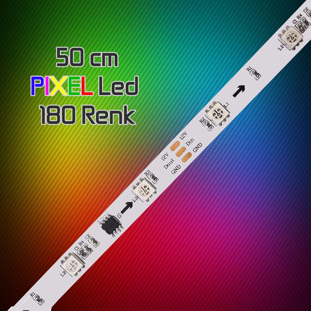 Pixel Şerit Led 50cm Oto Aksesuar İçin Poke PK-4233