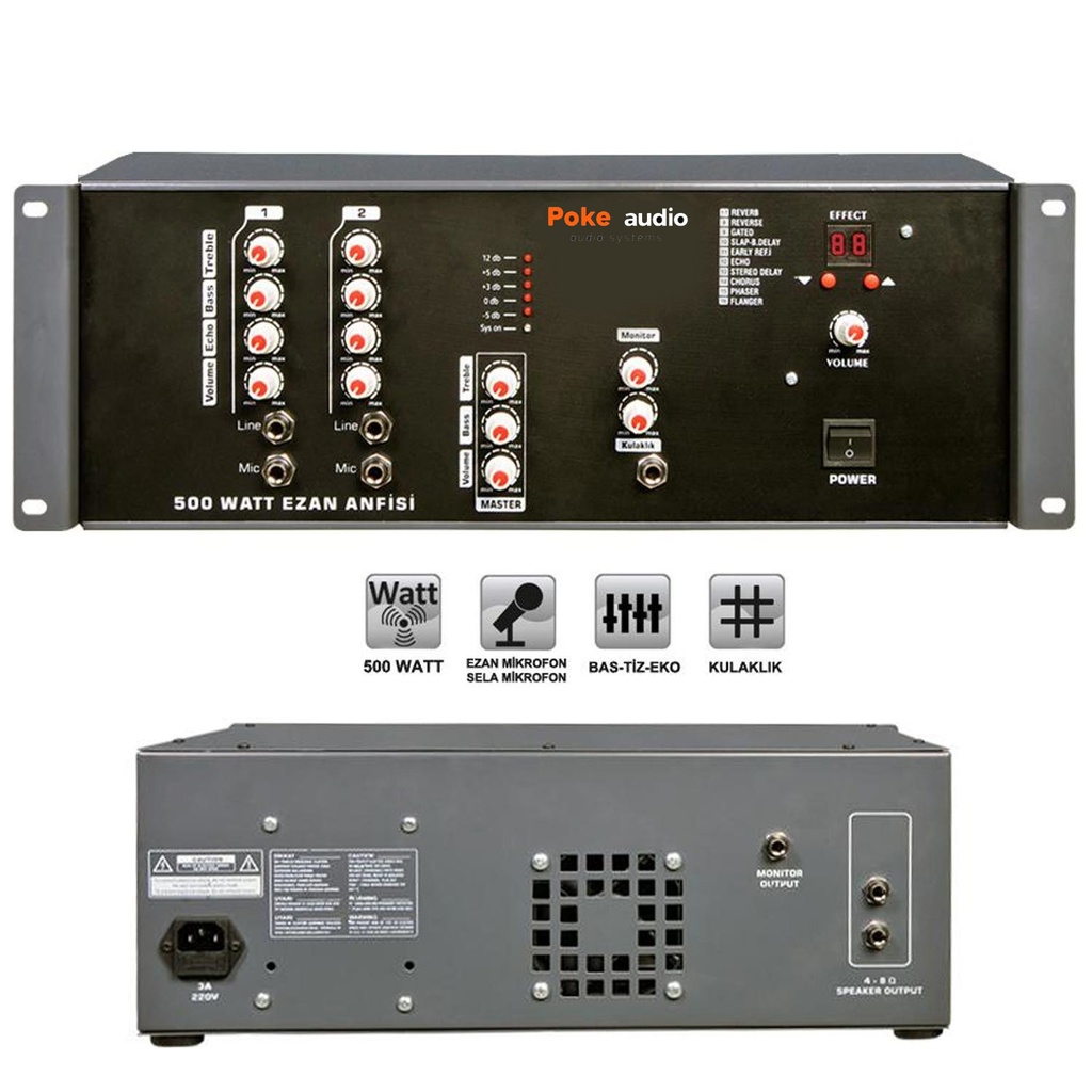 Minare Ezan Anfi 500w Küp Poke PK-500MNR  R3