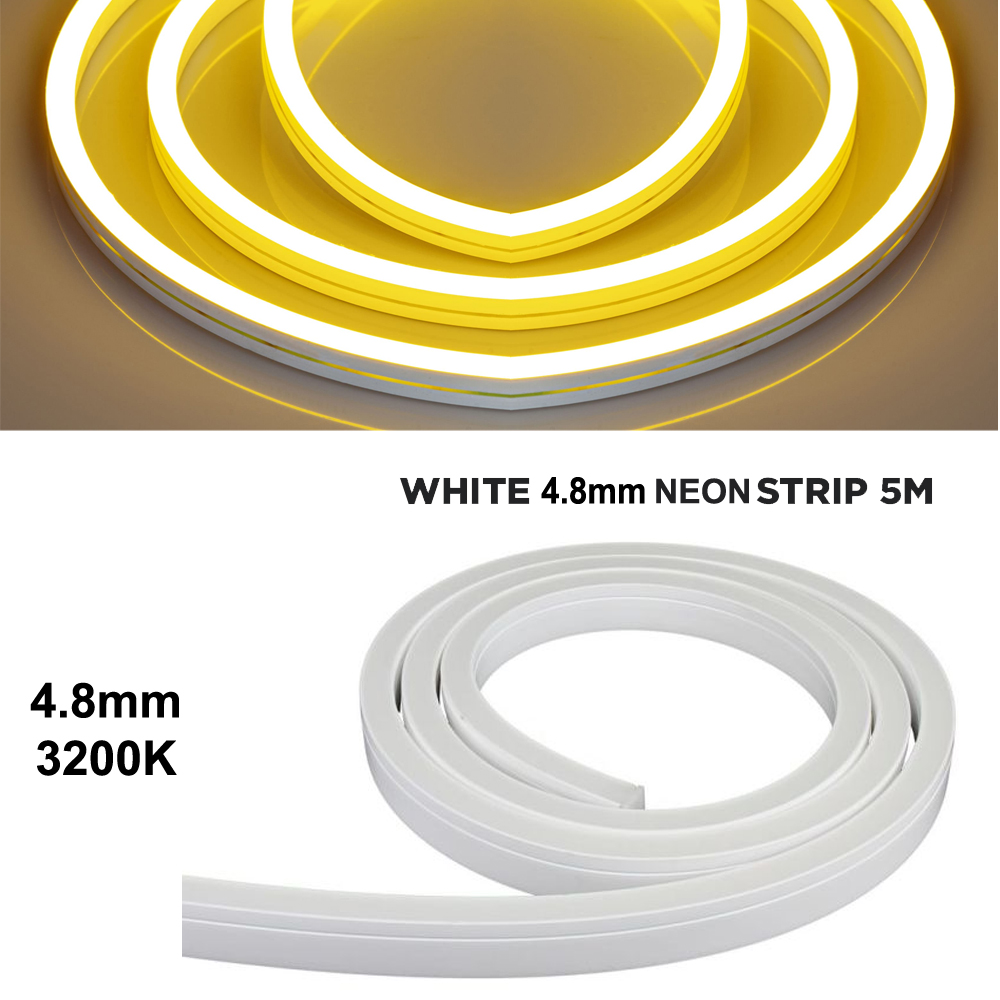 Oto Kaput Led Neon Flex 12v 4.8mm 3200K Altın Sarısı 5mt Hightek HT-5250
