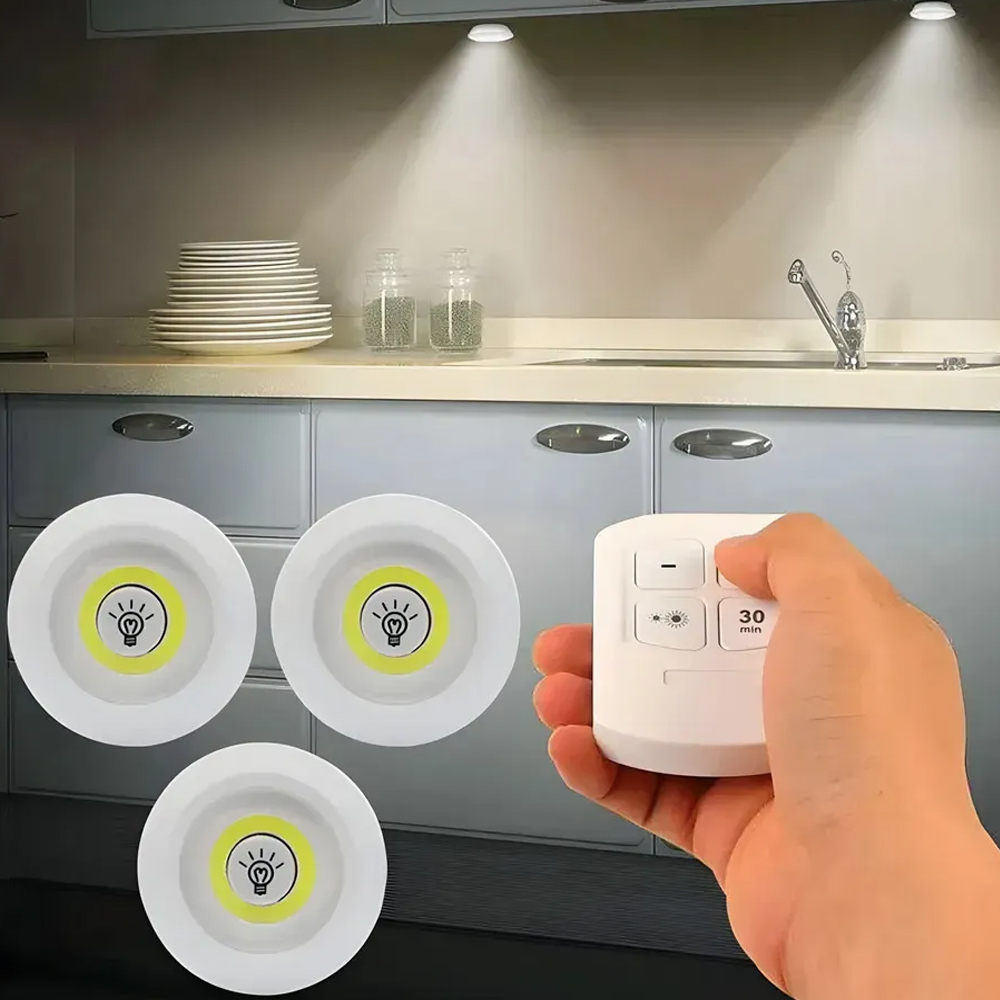 Cob Led Aydınlatma Pilli Kumandalı 3 Adet  Volemi V-3+1