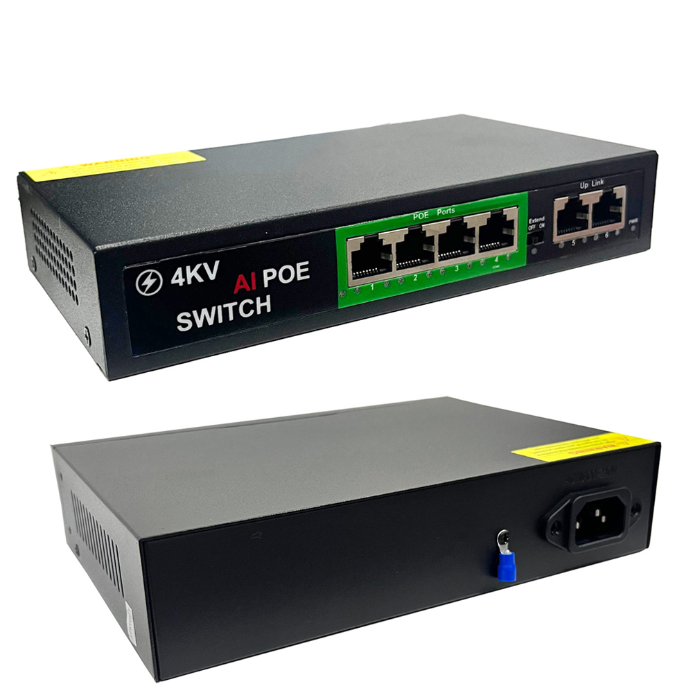 4+2 Poe Switch 10/100 HUB Rose PR-420