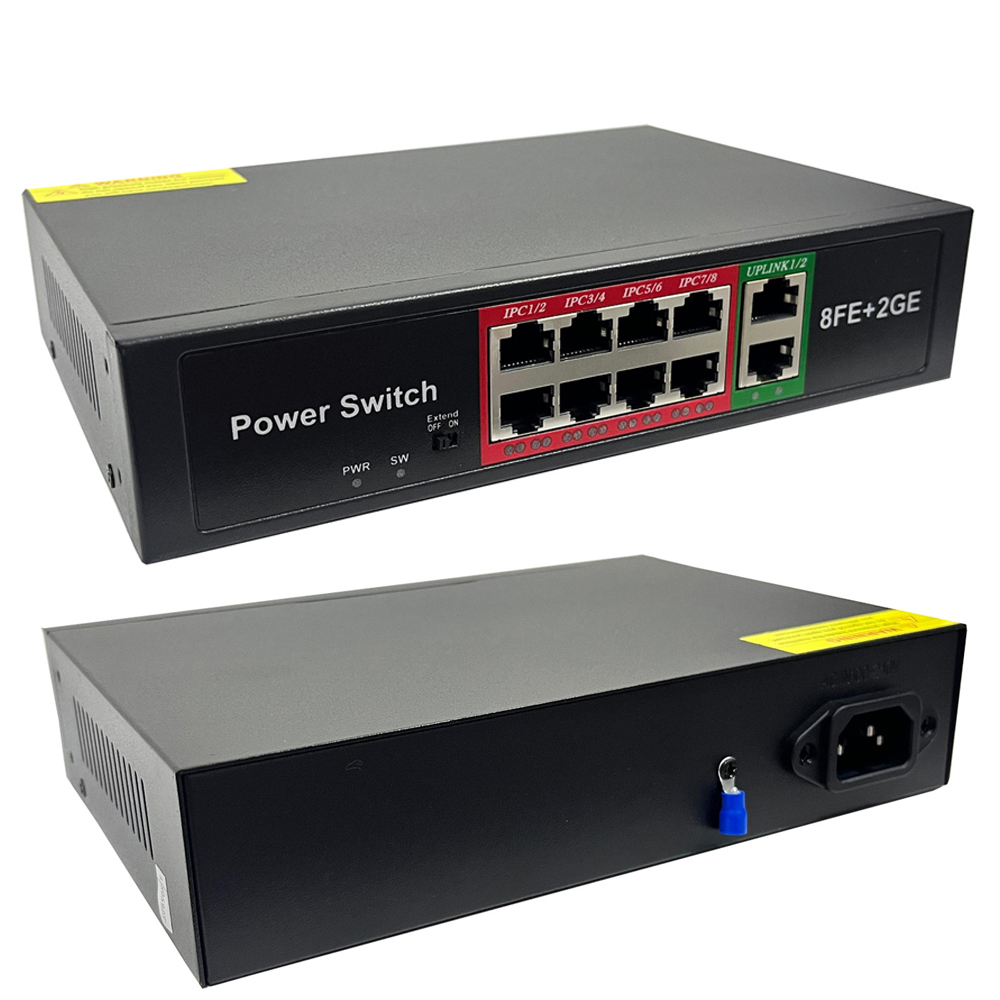 8+2 Poe Switch 10/100/1000 GIGABIT HUB Rose PR-830G  R33