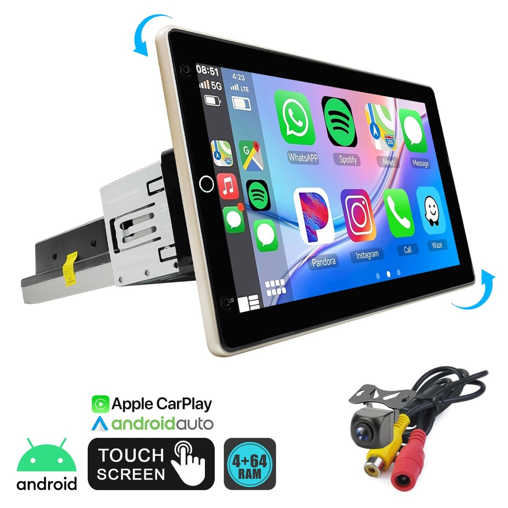 10.1'' Android Oto Tablet 4-64 360 Döner Kafa Kameralı Rose Multimedya Carplay DC-8610BT-464