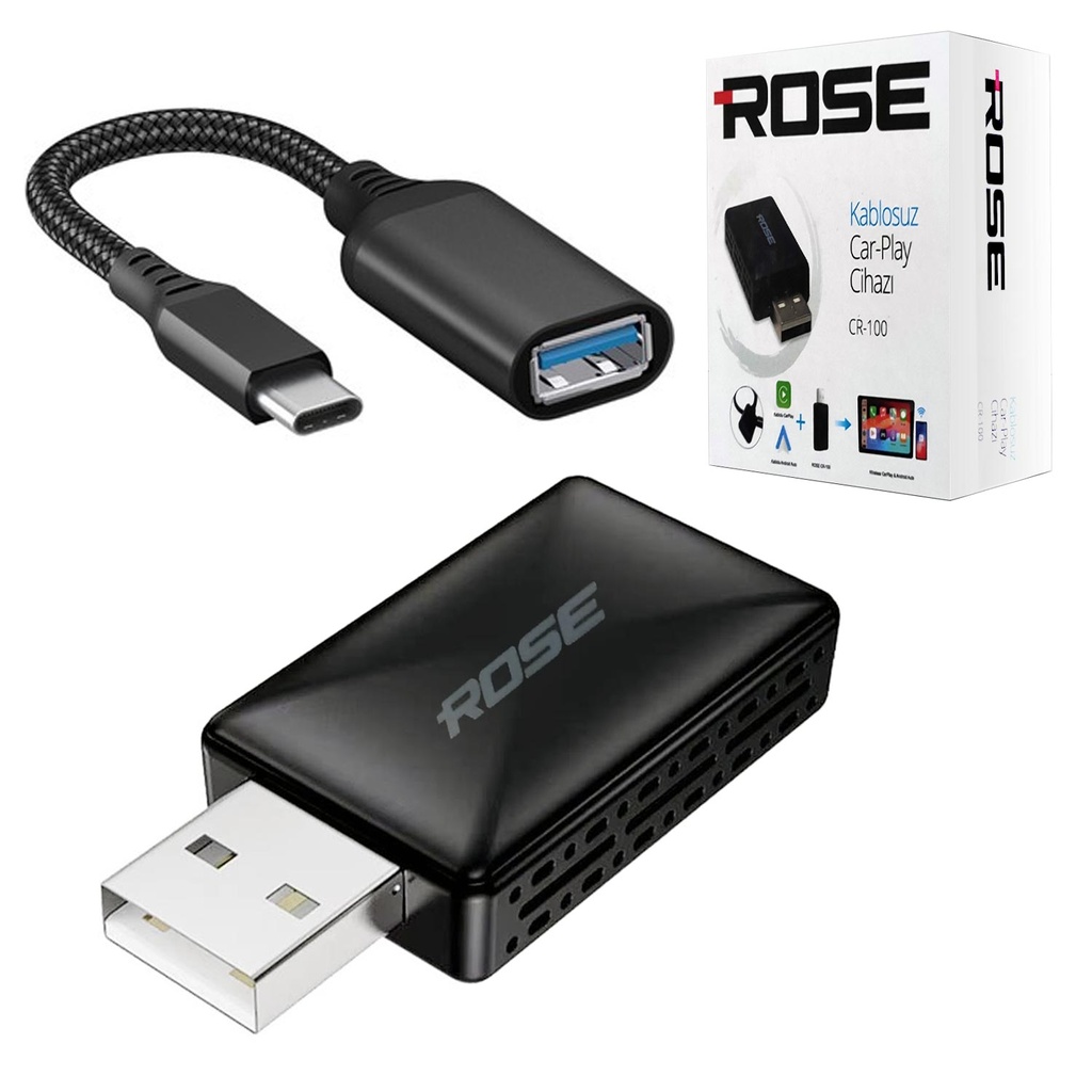 Oto Wireless Carplay İos Android Ekran Yansıtma Dongle Rose CR-100  R32