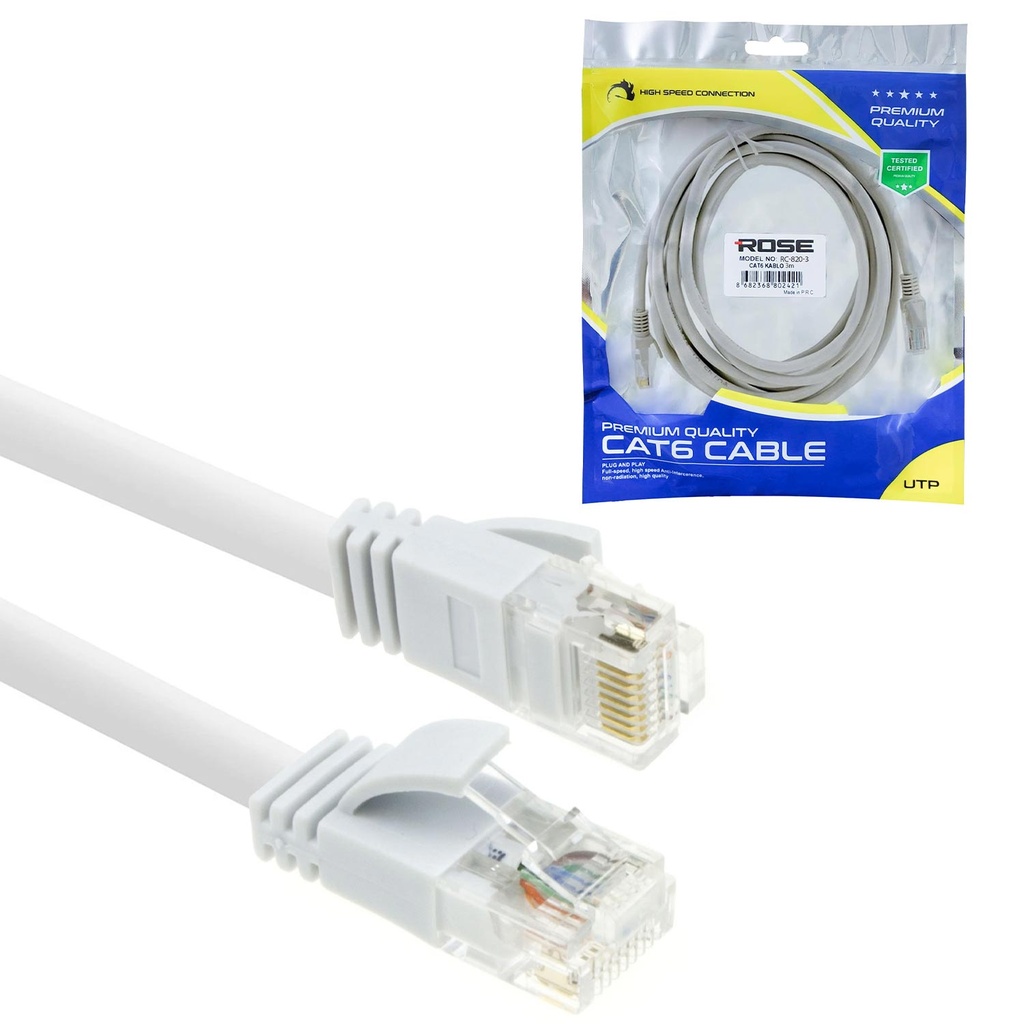 Cat6 Patch Kablo 3mt Rose RC-820-3