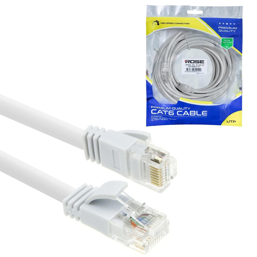 Cat6 Patch Kablo 20mt Rose RC-820-20