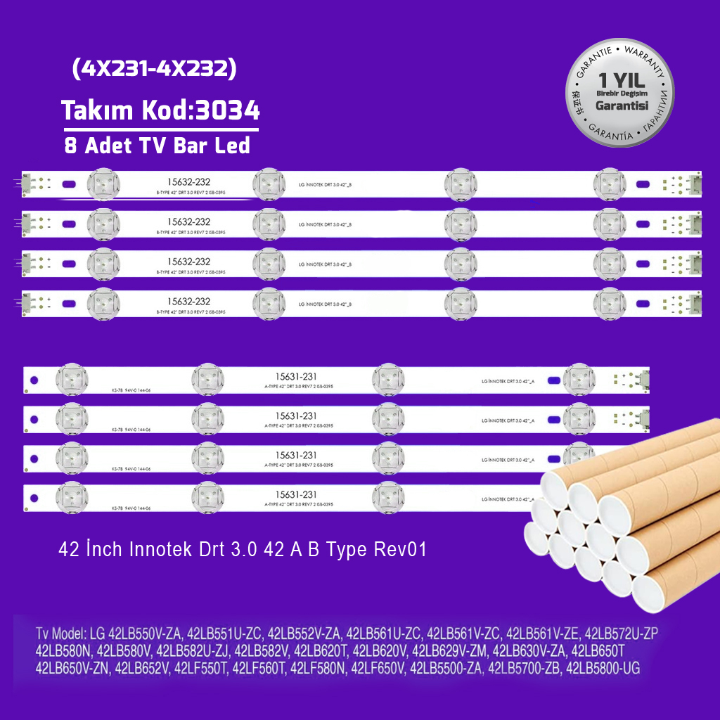 42'' Innotek Drt 3.0 42 A B Type Rev01 8adet Tv Bar Led