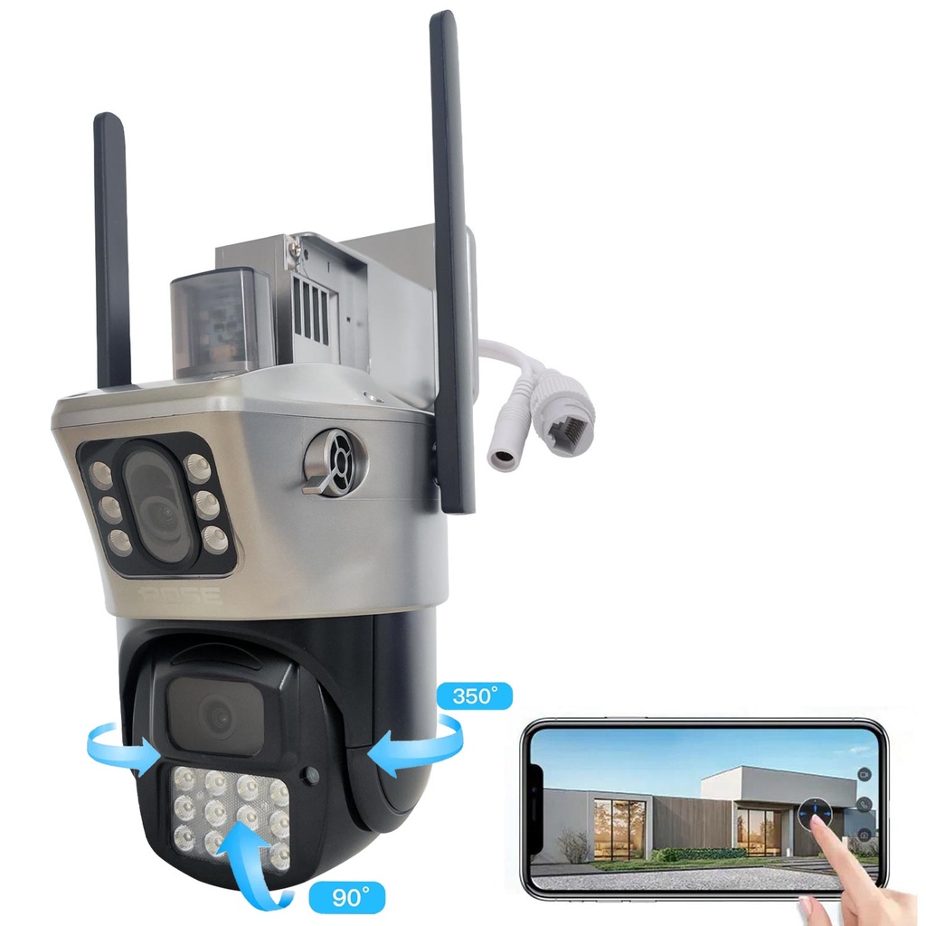 Wifi Akıllı Çiftli Kamera 360 Derece Sesli Dış Mekan 1080p Rose AHD-30180  R24