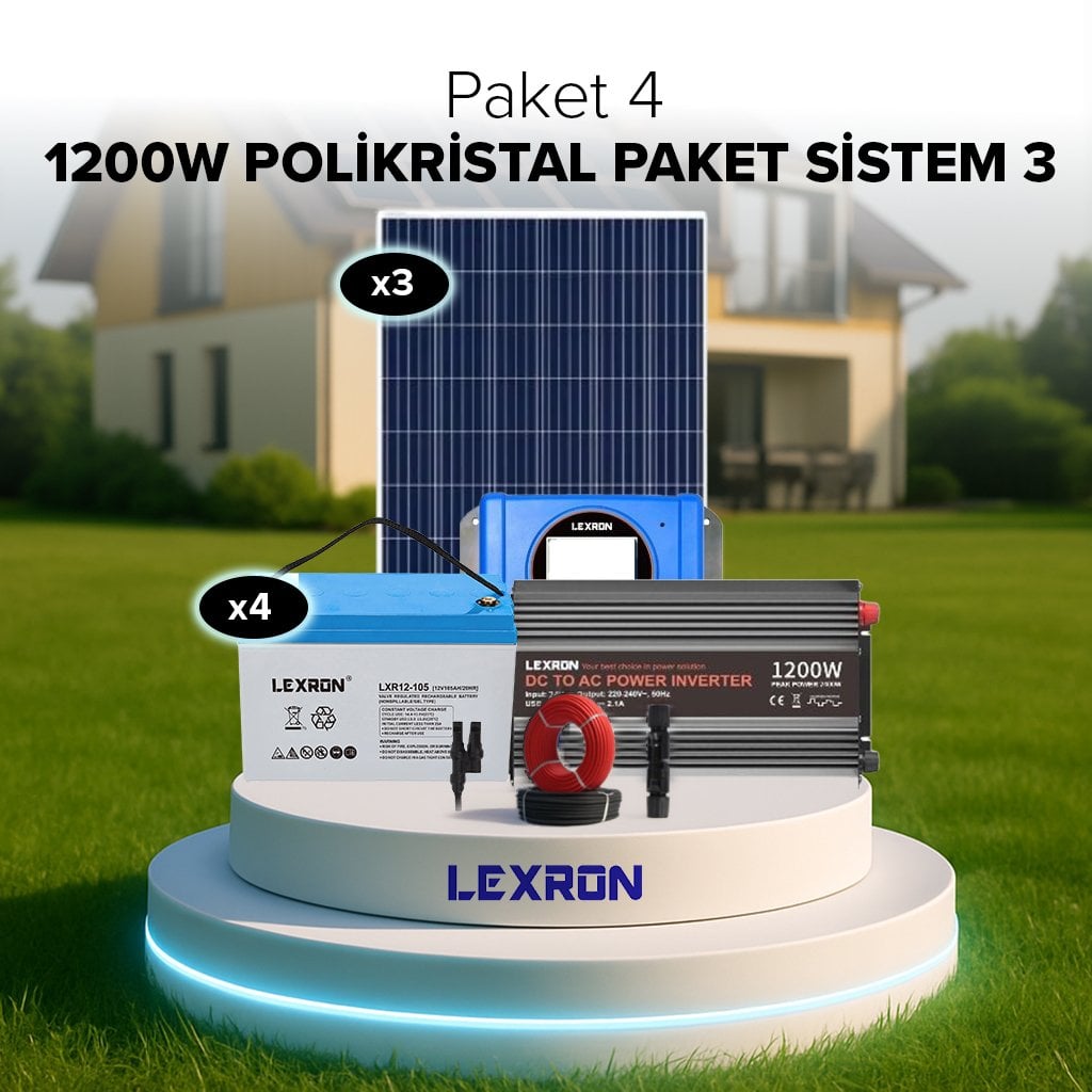 Solar Paket 04 - 3x 280w Panel 4x 100a Akü Büyük Buzdolabı Paketi (Kargo Alıcı Öder)