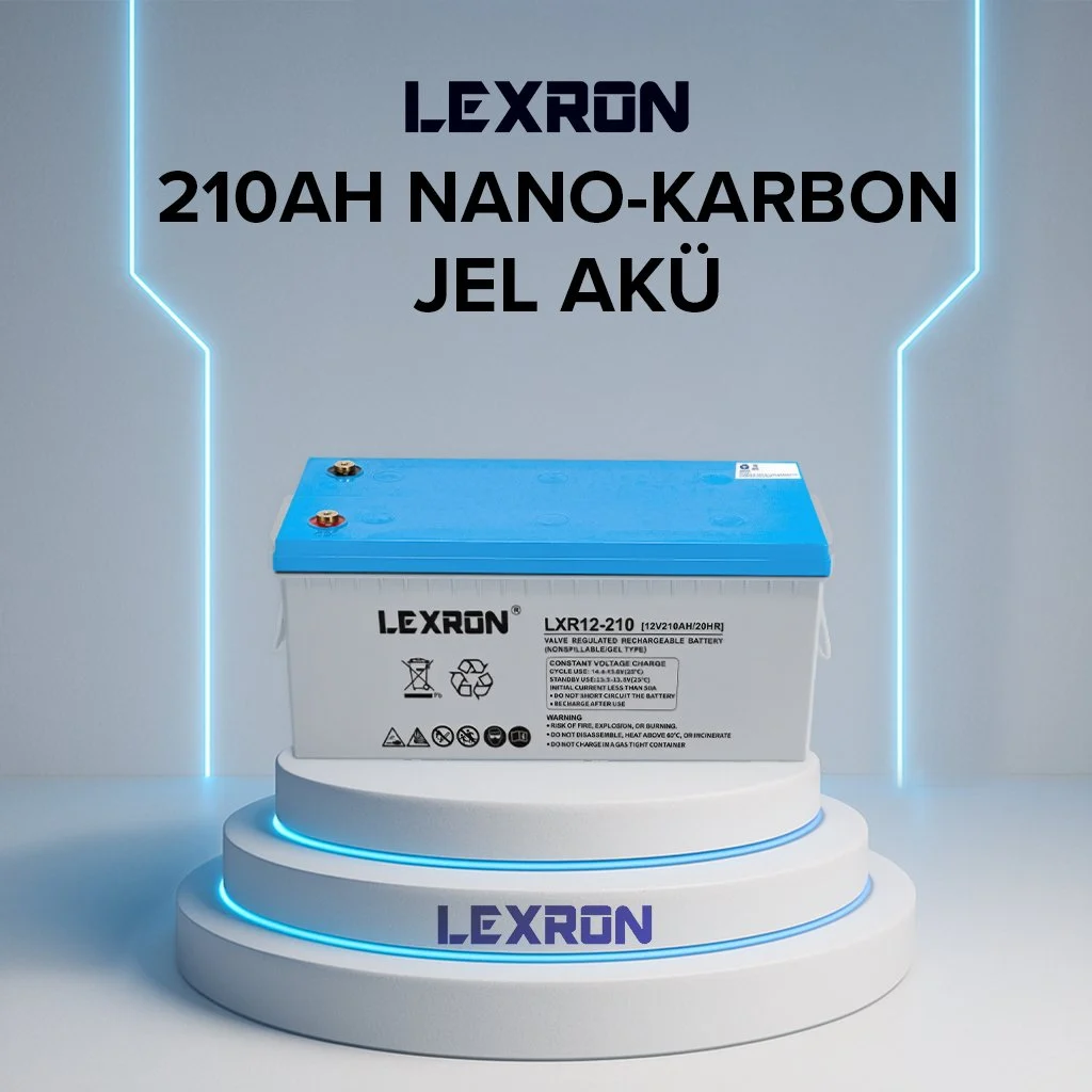 Jel Akü 12v 210a 522x240x222mm Lexron (Kargo Alıcı Öder)