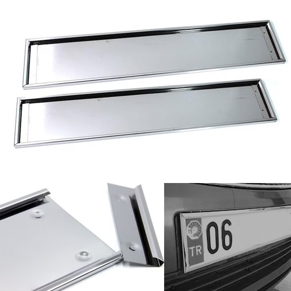 Araç Plakalık Paslanmaz Krom Metal 53X11.5cm 2 Adet PK-4468