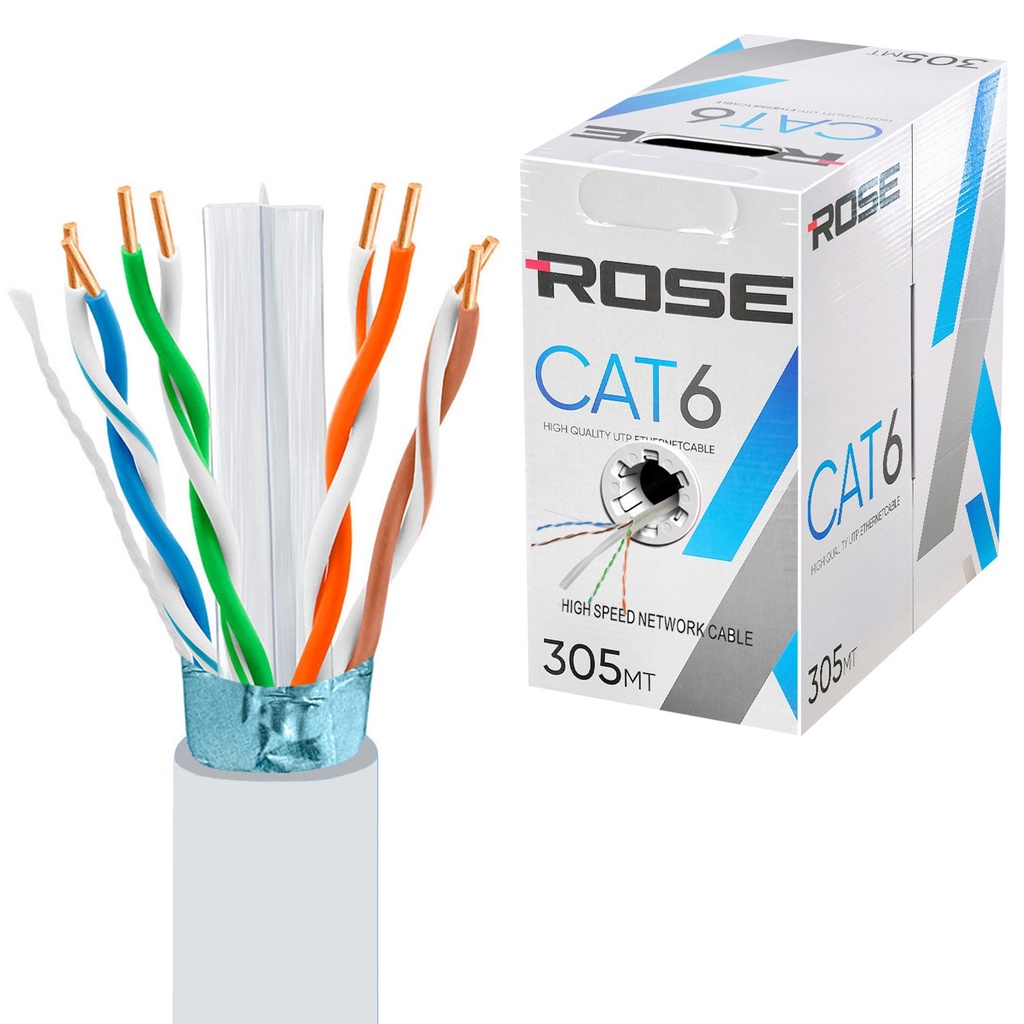 Cat6 Kablo 24Awg 0.51 305mt Rose C-6