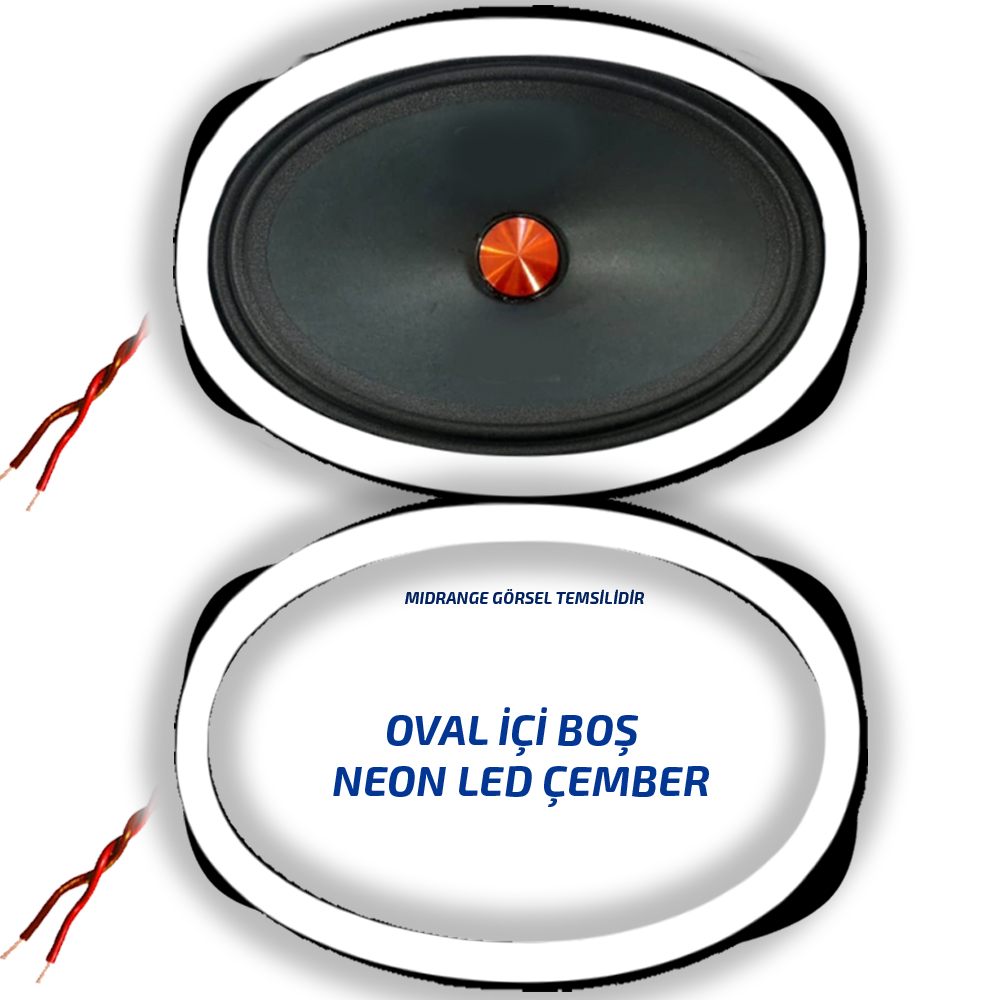 Oval İçi Boş Ledli Hoparlör Kasnak 2 Adet Poke PK-4516