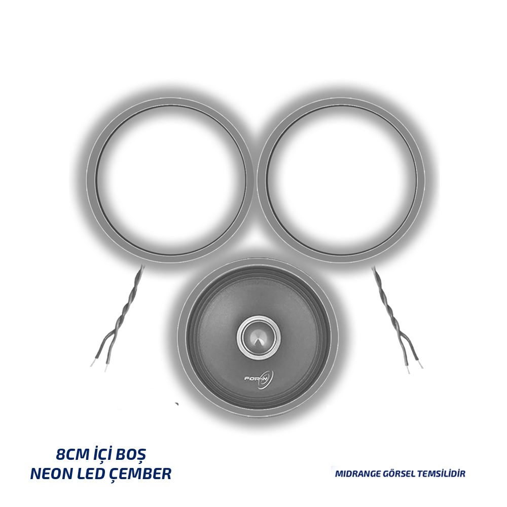 8cm İçi Boş Ledli Hoparlör Kasnak 2 Adet Poke PK-4520
