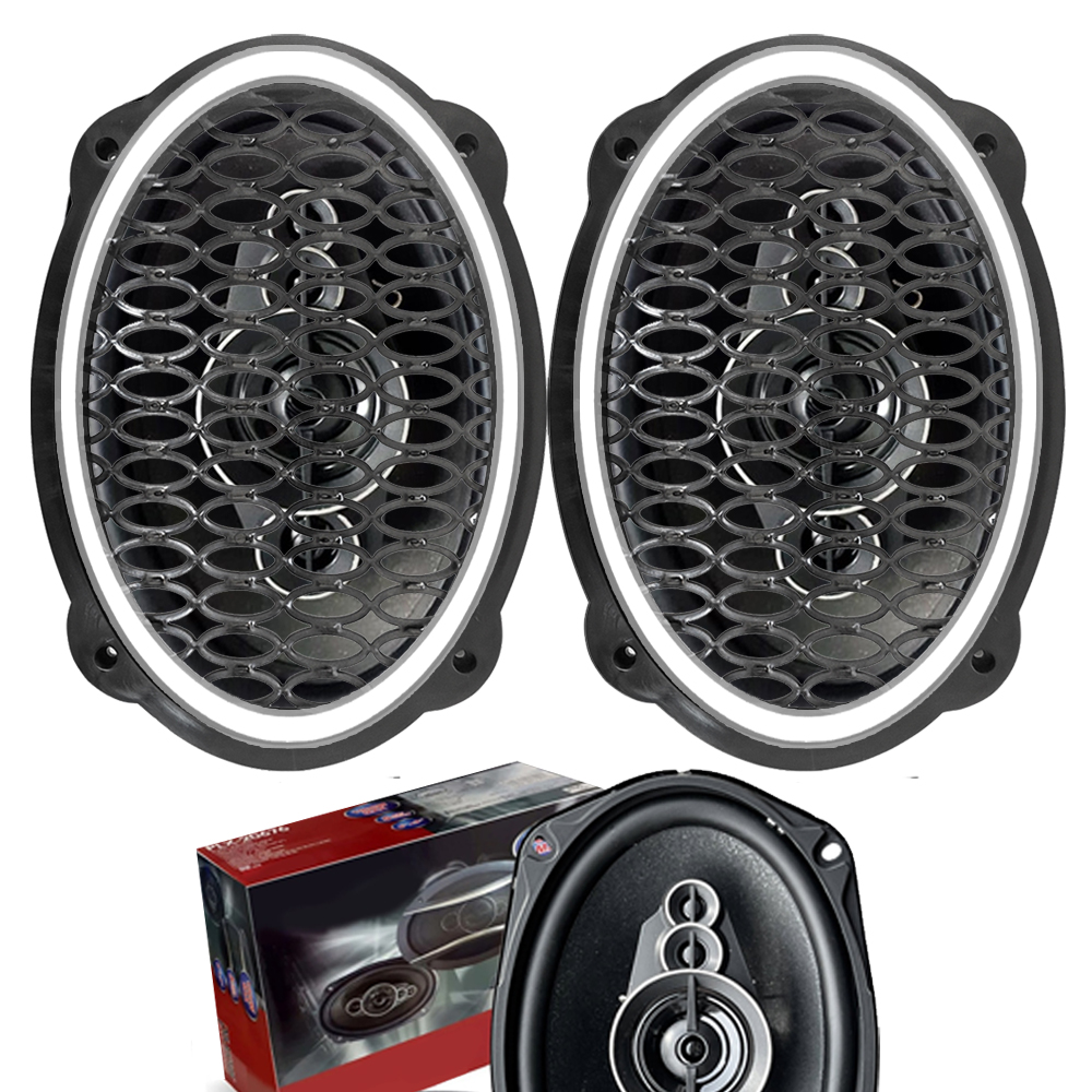 Oval Hoparlör Koaksiyel Led Kapaklı 1000w Kapaklı 2 Adet PLX-4528