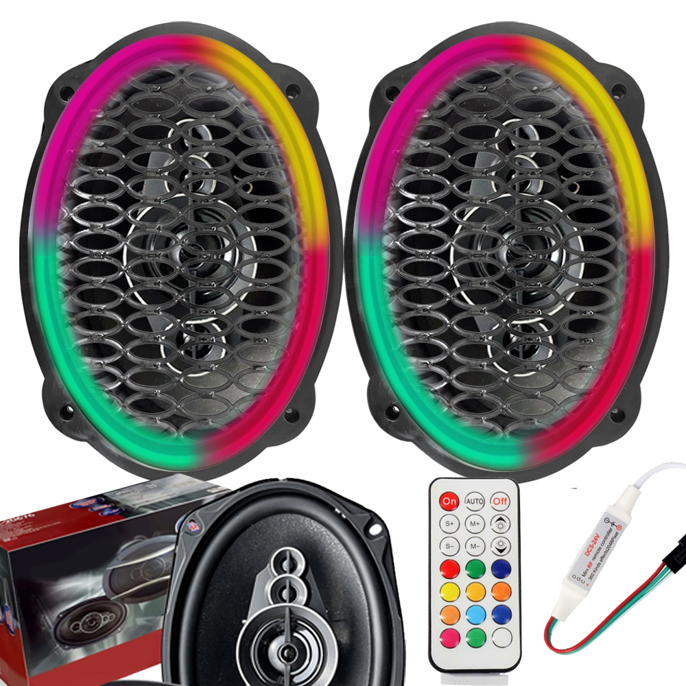 Pixel Led Kapaklı Oval Hoparlör Koaksiyel 1000w 2 Adet Animasyonlu PLX-4529