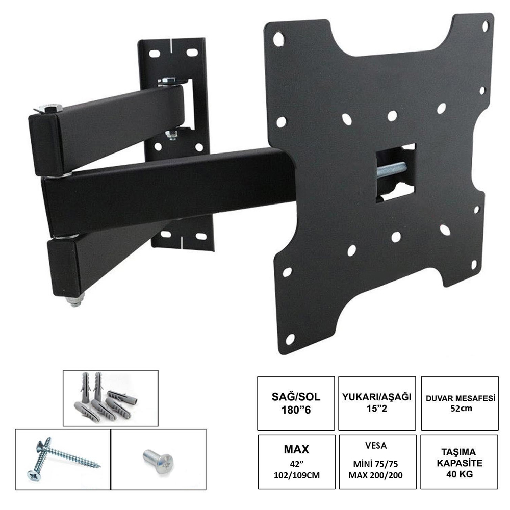 42'' 55'' 106-124cm Hareketli Lcd Askı Aparatı 3 Kollu UFIX-4255KH